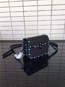 Valentino Rockstud small Black with turquoise stone