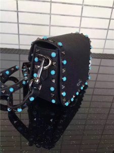Valentino Rockstud small Black with turquoise stone