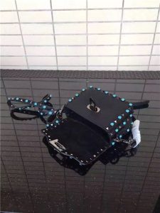 Valentino Rockstud small Black with turquoise stone