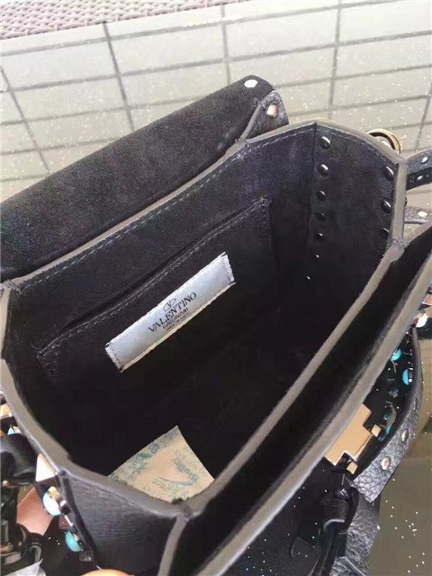 Valentino Rockstud small Black with turquoise stone