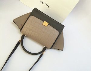 Celine Mini TRAPEZE Grey Crocodile