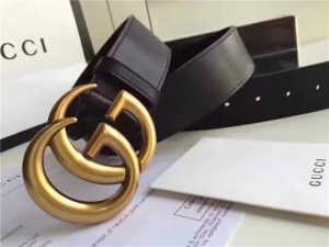Gucci Leather Belt with Double G Buckle (Varied Colors)
