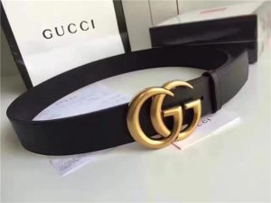 Gucci Leather Belt with Double G Buckle (Varied Colors)
