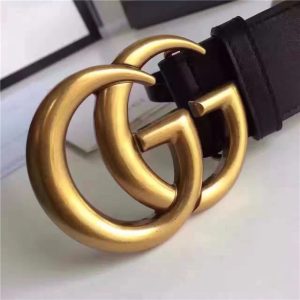 Gucci Leather Belt with Double G Buckle (Varied Colors)