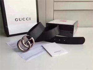 Gucci Leather Belt with Double G Buckle (Varied Colors)