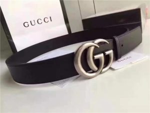 Gucci Leather Belt with Double G Buckle (Varied Colors)