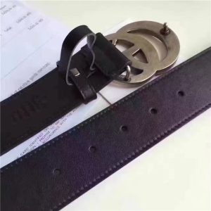 Gucci Leather Belt with Double G Buckle (Varied Colors)