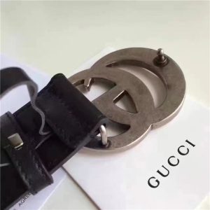 Gucci Leather Belt with Double G Buckle (Varied Colors)