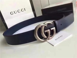 Gucci Leather Belt with Double G Buckle (Varied Colors)