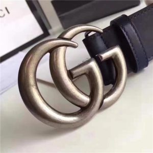 Gucci Leather Belt with Double G Buckle (Varied Colors)
