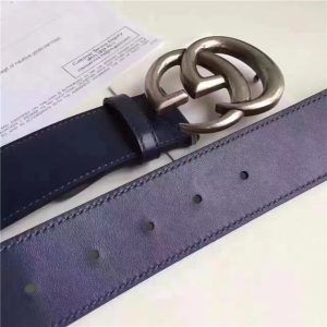 Gucci Leather Belt with Double G Buckle (Varied Colors)