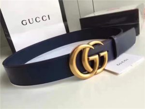 Gucci Leather Belt with Double G Buckle (Varied Colors)