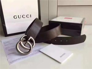 Gucci Leather Belt with Double G Buckle (Varied Colors)