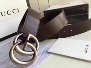 Gucci Leather Belt with Double G Buckle (Varied Colors)