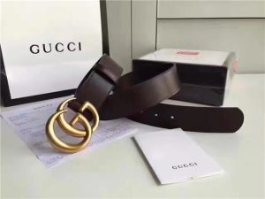 Gucci Leather Belt with Double G Buckle (Varied Colors)