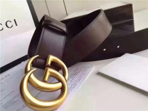 Gucci Leather Belt with Double G Buckle (Varied Colors)
