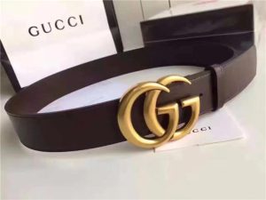 Gucci Leather Belt with Double G Buckle (Varied Colors)