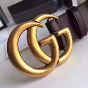 Gucci Leather Belt with Double G Buckle (Varied Colors)