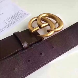Gucci Leather Belt with Double G Buckle (Varied Colors)