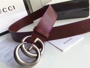 Gucci Leather Belt with Double G Buckle (Varied Colors)