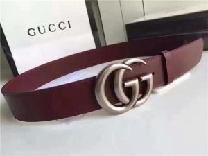 Gucci Leather Belt with Double G Buckle (Varied Colors)