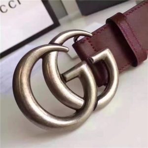 Gucci Leather Belt with Double G Buckle (Varied Colors)