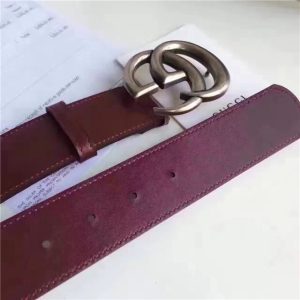 Gucci Leather Belt with Double G Buckle (Varied Colors)
