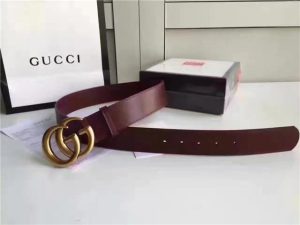 Gucci Leather Belt with Double G Buckle (Varied Colors)