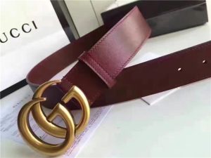 Gucci Leather Belt with Double G Buckle (Varied Colors)