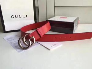 Gucci Leather Belt with Double G Buckle (Varied Colors)