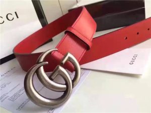 Gucci Leather Belt with Double G Buckle (Varied Colors)