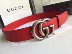 Gucci Leather Belt with Double G Buckle (Varied Colors)