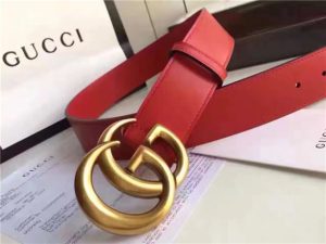 Gucci Leather Belt with Double G Buckle (Varied Colors)