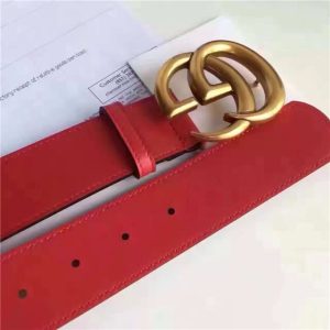 Gucci Leather Belt with Double G Buckle (Varied Colors)