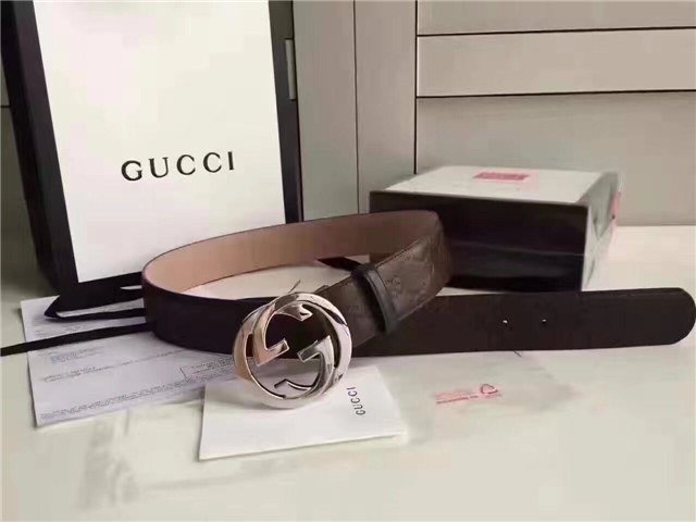 Gucci GG Signature Leather Belt (Varied Colors)