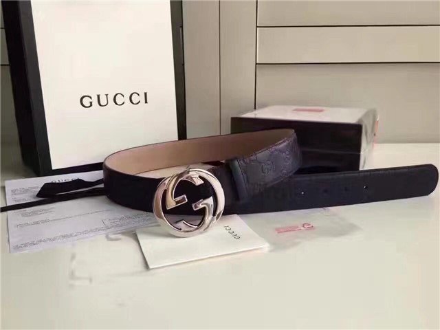 Gucci GG Signature Leather Belt (Varied Colors)