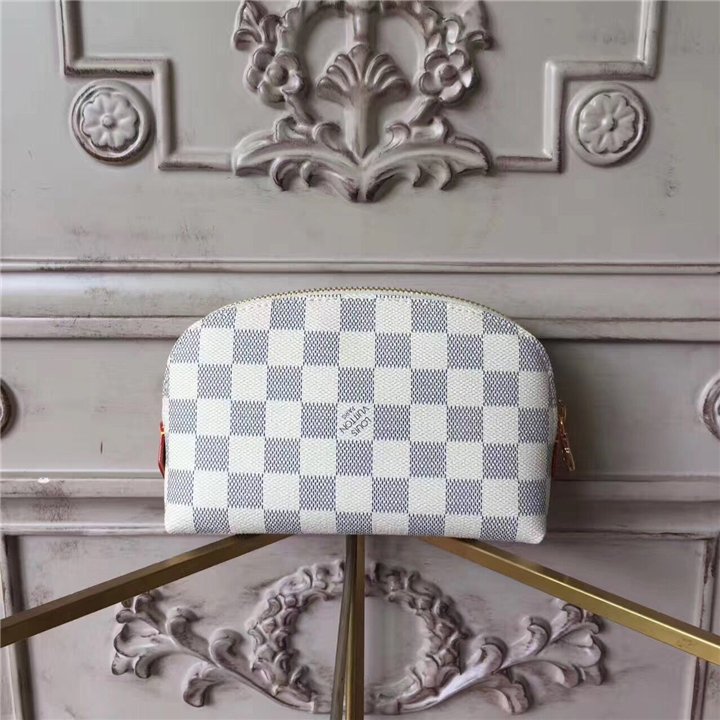 Louis Vuitton Cosmetic Pouch Damier Azur Canvas