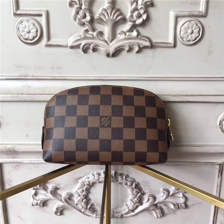 Louis Vuitton Cosmetic Pouch Damier Ebene Canvas