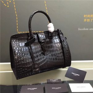 Yves Saint Laurent Small Cabas YSL Bag Crocodile Embossed (Varied Colors)