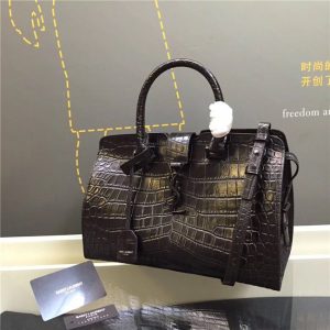 Yves Saint Laurent Small Cabas YSL Bag Crocodile Embossed (Varied Colors)