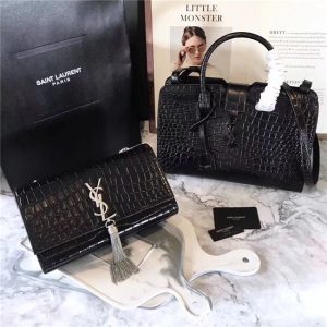 Yves Saint Laurent Small Cabas YSL Bag Crocodile Embossed (Varied Colors)