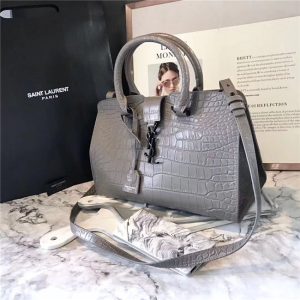 Yves Saint Laurent Small Cabas YSL Bag Crocodile Embossed (Varied Colors)