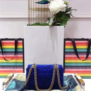 Gucci GG Marmont Embroidered Velvet Mini Bag Crystal Embroidered Flower (Varied Colors)