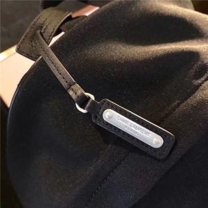 Yves Saint Laurent City Backpack With Pocket Patch Black Twill And Leather