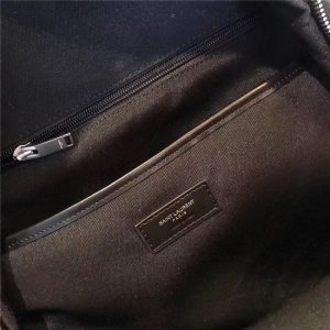 Yves Saint Laurent City Backpack With Patches Black Twill And Leather