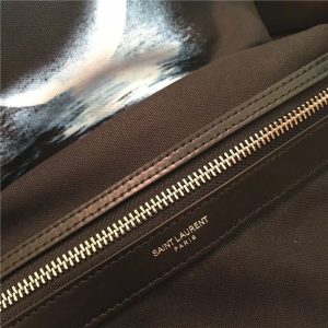 Yves Saint Laurent City Moonlight Backpack With Pocket Patch Black Twill And Leather