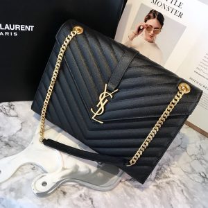 Yves Saint Laurent Cassandre Large Caviar Shoulder Black Bag