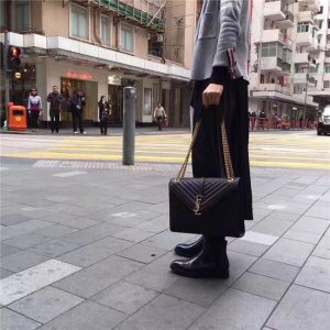 Yves Saint Laurent Large Envelope Chain Bag Black