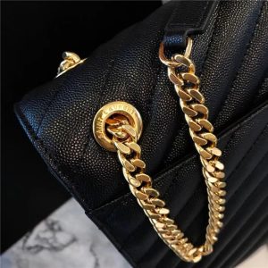 Yves Saint Laurent Large Envelope Chain Bag Black