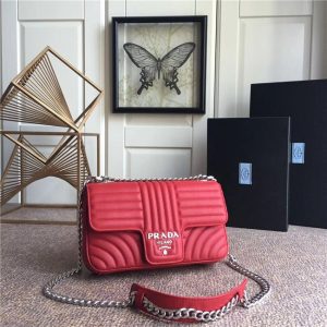 Prada Diagramme Leather Shoulder Bag (Varied Colors)